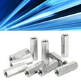 thumbnail image 4 of Hex Coupling Nut, Sturdy 304 Stainless Steel 25mm Length Threaded Rod Connector Rustproof  For Replacement, 4 of 8