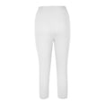 thumbnail image 3 of vigerkar Capri Leggings for Women Lace Trim Yoga Pants High Waisted Tummy Control Cropped Leggings Workout Compression Pant White, 3XL, 3 of 6