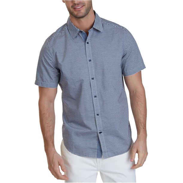 Nautica Nautica Mens Short Sleeve Cotton Button Up Sh