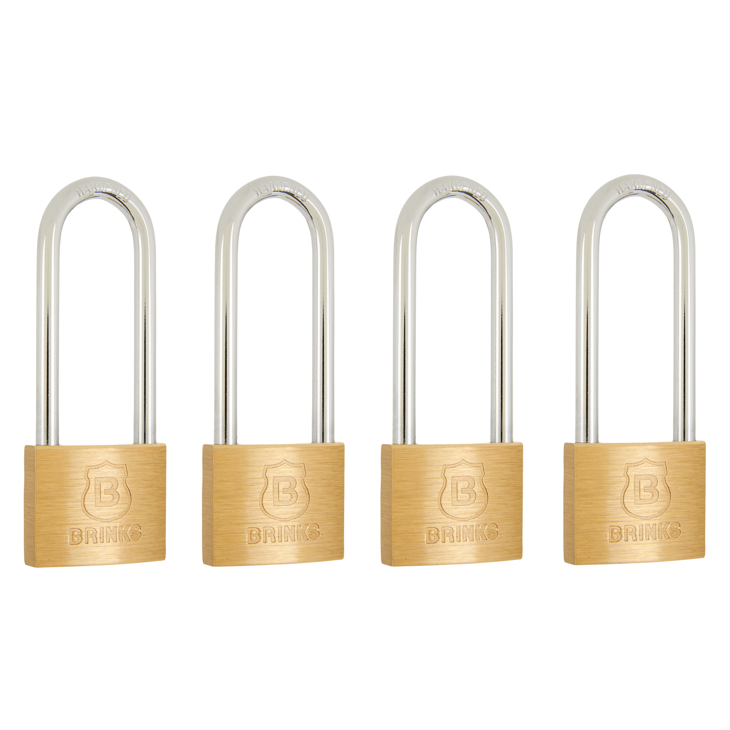 Brinks Solid Brass 40mm Keyed Padlock with 1/2in Shackle, Pack 