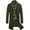 Army Green, variant on Men's Detachable Plaid Scarfs Wool Blend Coat - Notched Collar Single Breasted Pea Trench Overcoat