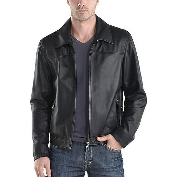 Men's Genuine Lambskin Leather Jacket Biker Soft Stylish Motorcycle Jacket A006