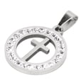 thumbnail image 3 of Round Crucifix Pendant, Shiny Glossy Crucifix Pendant Light Weight  For Outdoor For Men ANGGREK Plata RF GS011, 3 of 8