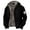 Black, variant on Mens Warm Winter Jacket Large Sizes Jacket With Hood Zip Thermal Windproof Thick Hooded Jacket Clothes