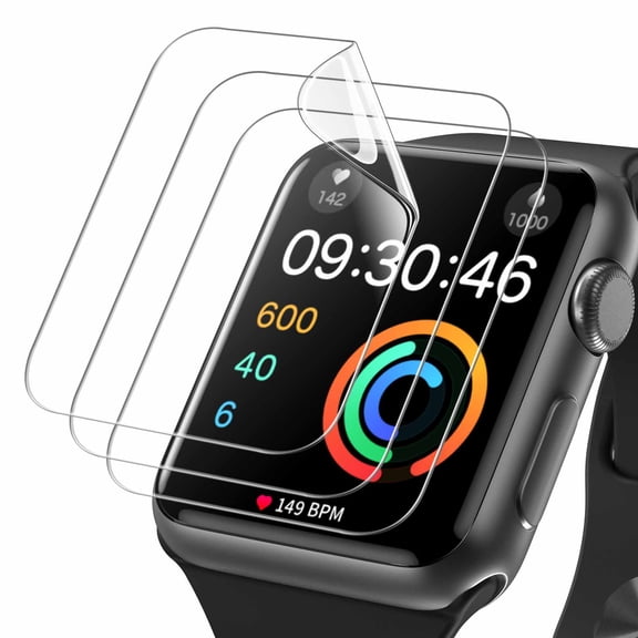 JETech Screen Protector for Apple Watch Series 3/2/1 38mm, Flexible TPU Film, Anti-Scratch HD Clear, 3-Pack