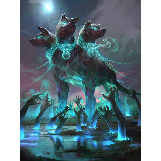Juego de pintura de diamante 5D de 30 x 40 cm para niños: el perro de tres cabezas del infierno, bordado de diamantes, juego de pintura de lienzo de piedra de cristal, ideal para decoración de pared d