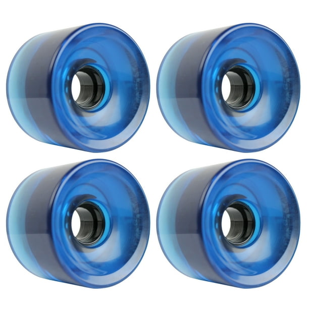 LONGBOARD CRUISER WHEELS SET 70mm x 51.5mm 83A 647C Blue Clear