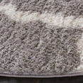 thumbnail image 3 of SAFAVIEH Tahoe Gerald Quatrefoil Shag Area Rug, 6'7" x 6'7" Round, Grey/White, 3 of 8