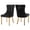 Black, variant on MIKIBAMA High-End Tufted Velvet Dining Chair Set of 2, Solid Wood Contemporary, Golden Stainless Steel Plated Legs and Nailhead Trim, Gold