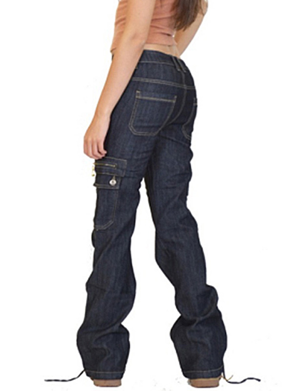 Sexy Dance Womens Denim Cargo Pants Casual Straight Leg Jeans - image 3 of 3