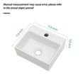 thumbnail image 6 of 13.6x11.6 Inch White Ceramic Rectangular Wall Mount Floating Bathroom Sink with Single Faucet Hole and Overflow , Modern Ceramic Countertop Sink for Small Bathroom, Laundry Room, White, 6 of 9