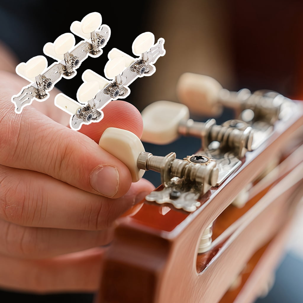 2PCS High Precisions Open Geared Guitar Tuning Pegs Instrument Locking Tuners Suitable for Folk Guitar and Ukulele