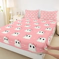 thumbnail image 3 of Manfei Cute Cartoon Ghost Queen Sheet Sets, Kawaii Pink Ribbon Flat Sheet, Sugar Princess Style Queen Fitted Sheet, Super Cozy Room Decor, 4pcs, 3 of 7