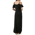thumbnail image 3 of INSPIRE CHIC Women Summer Cold Shoulder Sundresses Strapless Nightgown Short Sleeve Maxi Lounge Dress, 3 of 5