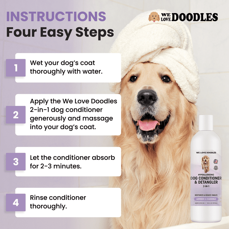 We Love Doodles 2-in-1 Dog Conditioner & Detangler, 16 oz photo 6