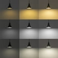 thumbnail image 3 of FSLiving Swag Plug-in Vintage Pendant Lamp Exterior Black and Interior White Shade with Remote Control with Dimmable E26 Bulb Simple Style Lighting Fixitures 15ft UL Black Cord and Socket, 3 of 9
