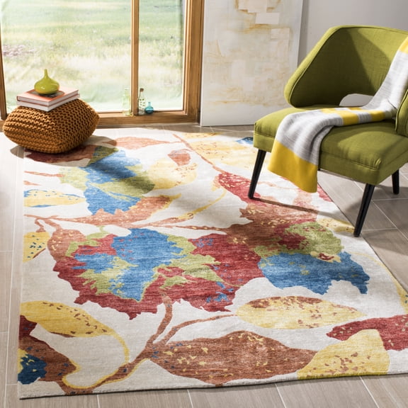 Safavieh Couture Hand-knotted Tibetan Seza Modern Wool Rug White/Multi 8' x 10' 8' x 10' N/A