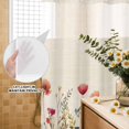 thumbnail image 3 of No Hook Shower Curtain, Pink Orange Teal Spring Floral Shower Curtains for Bathroom with See Through Top Window, Watercolor Botanical Summer Flowers Waterproof & Washable Bath Curtain Narrow 54"x78", 3 of 9