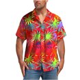 thumbnail image 2 of Blusa y camisa de manga corta con cuello vuelto para hombre, blusa informal con botones y estampado hawaiano, blusa de manga corta con cuello vuelto para hombre, 2 of 7