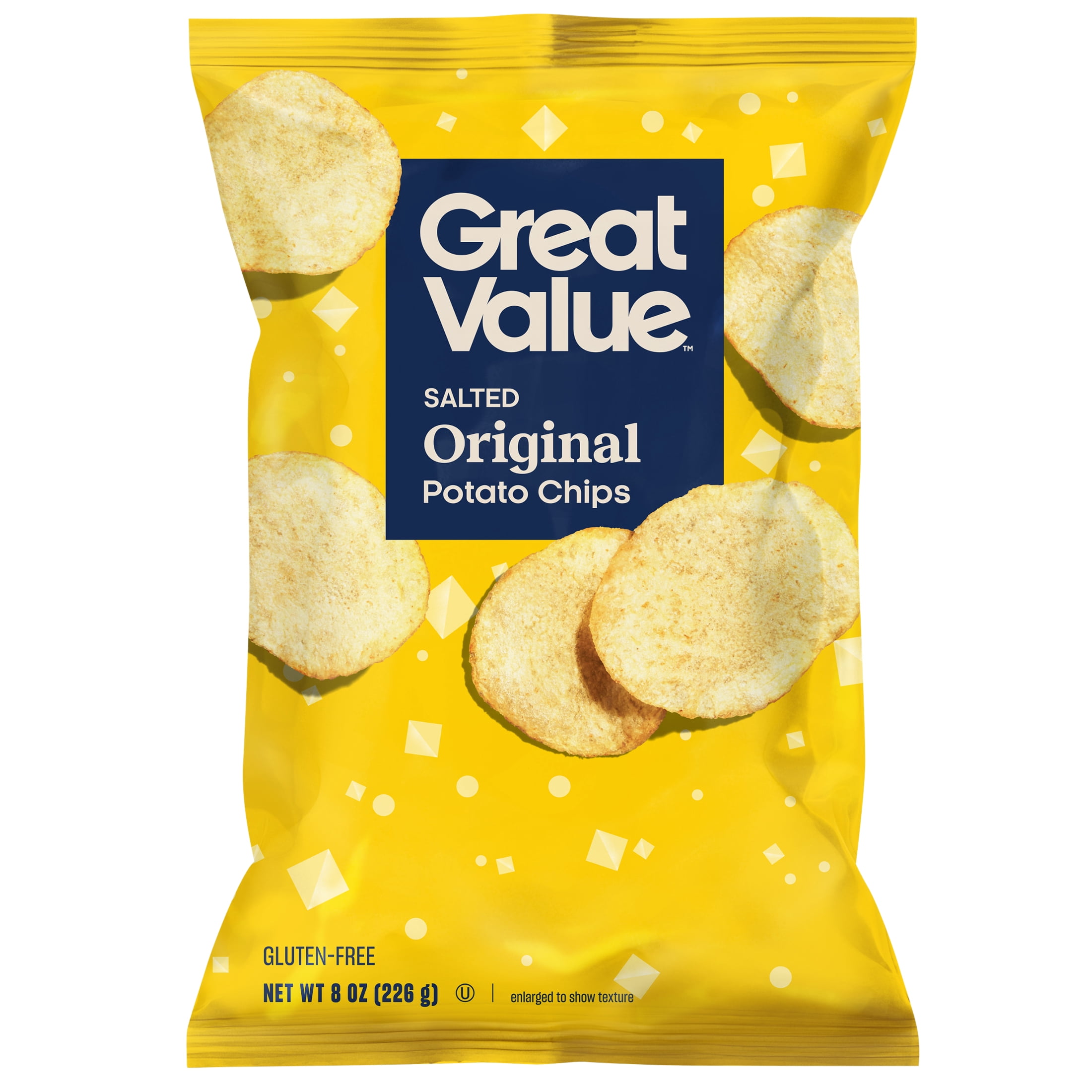 (10 pack) Great Value Salted Original Crunchy Potato Chips, 8 oz