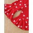 thumbnail image 2 of My First Valentines Day Baby Girl Outfit Heart Onesie+Bell Bottoms+Headband Newborn Valentines Day Clothes, 2 of 7