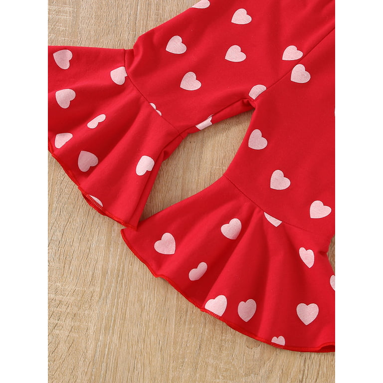 Wholesale Kids Toddler Girls Casual Cute Party Santa Letters Round Neck  Long Sleeve T-Shirt Flare Trousers Sets