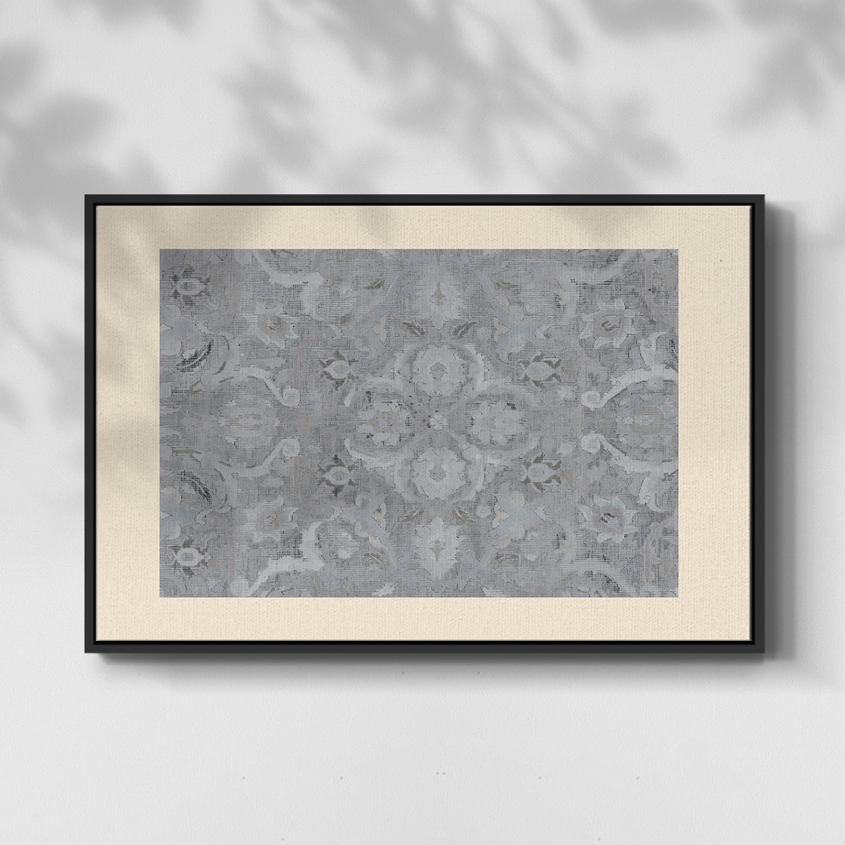 Vintage Abstract Print-I Framed in Black Wood Gallery Wrapped Canvas 25 in. x 37 in.