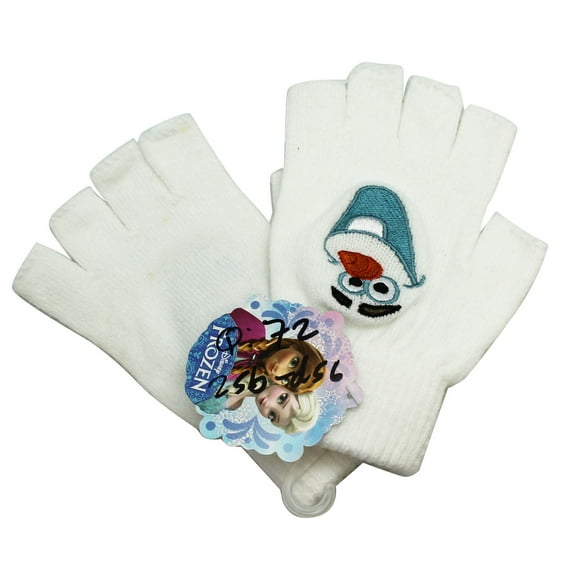 Disney's Frozen Olaf the Snowman White Gloves with open Fingertips