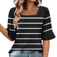 thumbnail image 1 of Blusas de Manga Corta para las Mujeres, Moda Verano Impreso, Blusas de Cuello Redondo, Chaqueta de Manga Corta para las Mujeres, 1 of 8