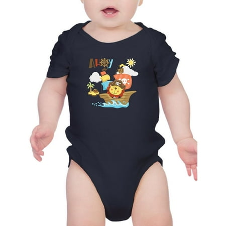 

Cartoon Funny Lion On Sailboat Bodysuit Infant -Image by Shutterstock 18 Months