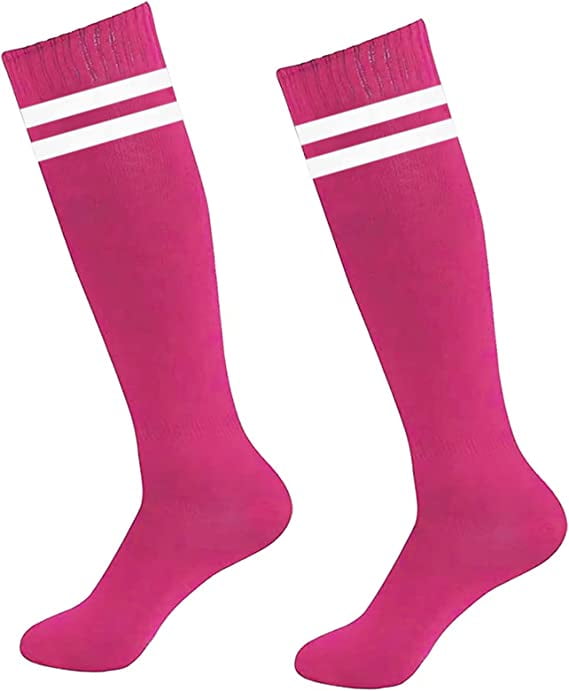 1 Pair Kids Soccer Socks Knee High Socks Striped Socks for Athletic