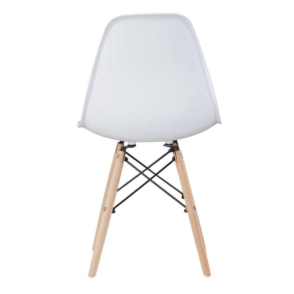 White Simple Fashion Leisure Plastic Chair Environmental Protection Pp Material Thickened Seat Surface Solid Wood Leg Dressing Stool Restaurant Outdoor Cafe Chair Set Of 4 - image 3 of 3