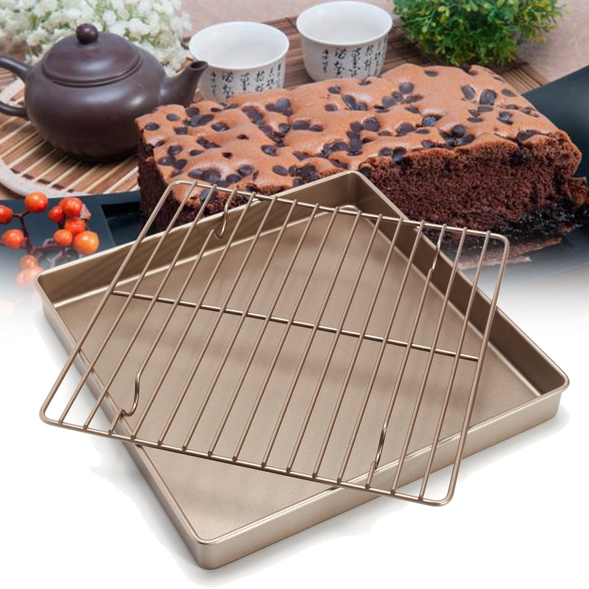 Heavy Duty Carbon Steel Baking Rack Cooling Bakeware Extra Large Sheet