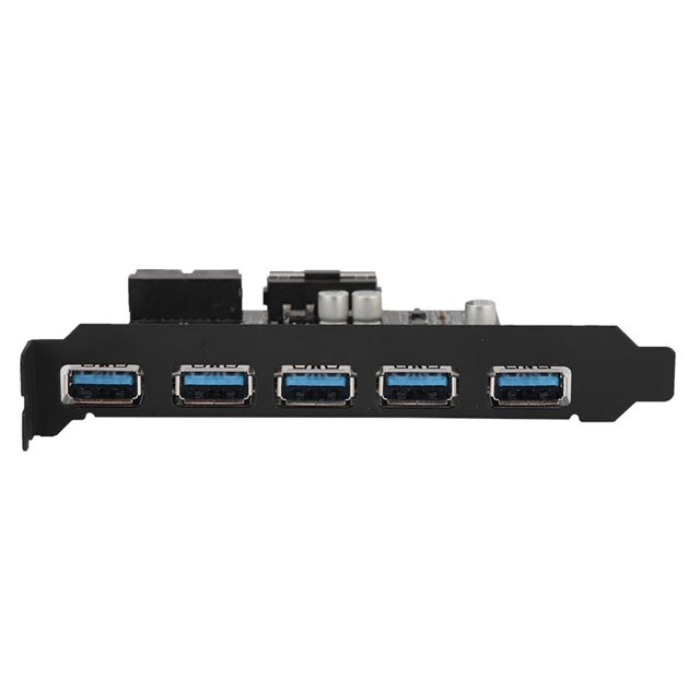 Tarjeta de expansión USB 3.0 de 5 Puertos, SE Adapta Un Conector de Cualquier PCI Express, Admite Múltiples Dispositivos USB, 70% Más Ráspida Con Protocolo de Transferencia