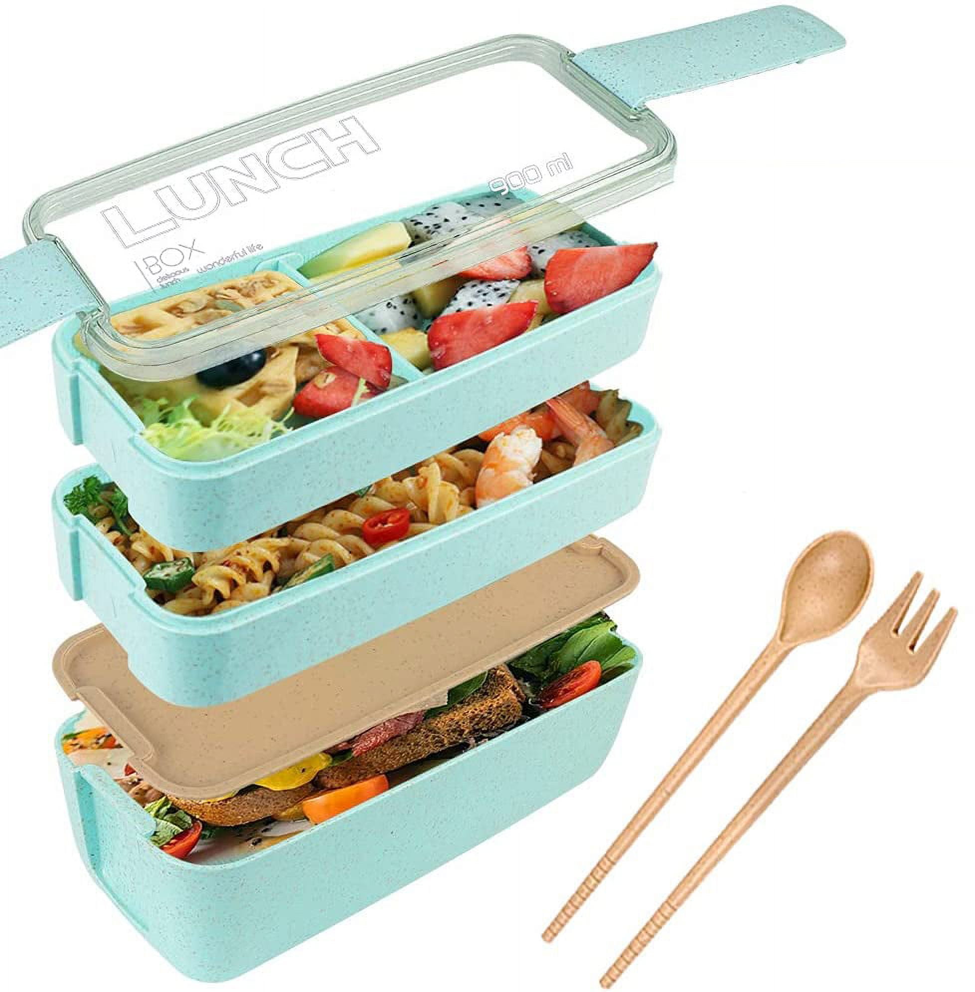 COCOBELA Bento Lunch Box Containers Kids & Adults;Leakproof Meal Prep  Container with 3 Compartments Snack and Soup Container;BPA Free Reusable  Food storage Container 