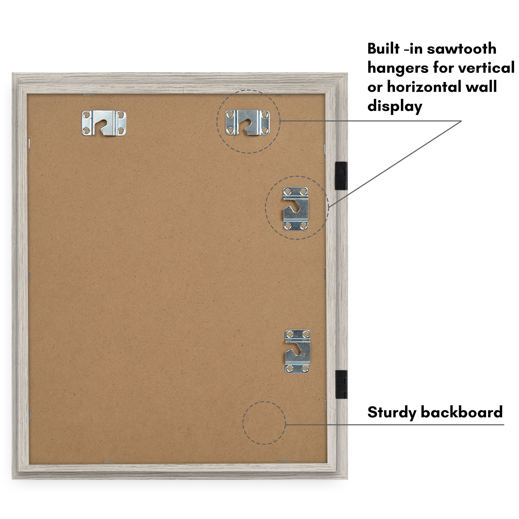 Americanflat 10x12.5 Kids Art Frame with 8.5x11 Mat Holds 100 Art Pieces Magnetic Letter Size Display - Driftwood
