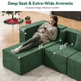 thumbnail image 3 of BEHOST 102.5" Modular Sectional Sofa for Living Room, L Shaped Cloud Couch with Ottomans and 4 Pillows, Forest Green, 3 of 9
