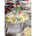 thumbnail image 5 of Outdoor Tablecloth with Umbrella Hole for Patio/Picnic/Party/Camping, Summer Lemon Waterproof Table Cloth Round Cover Washable, Tropical Botanical Leaves Yellow Plaid (Dia 60"), 5 of 8