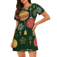 thumbnail image 1 of Xecao Chemise de Nuit Ample de Noël pour Femmes Manches Courtes Décontractée Imprimée, 1 of 6