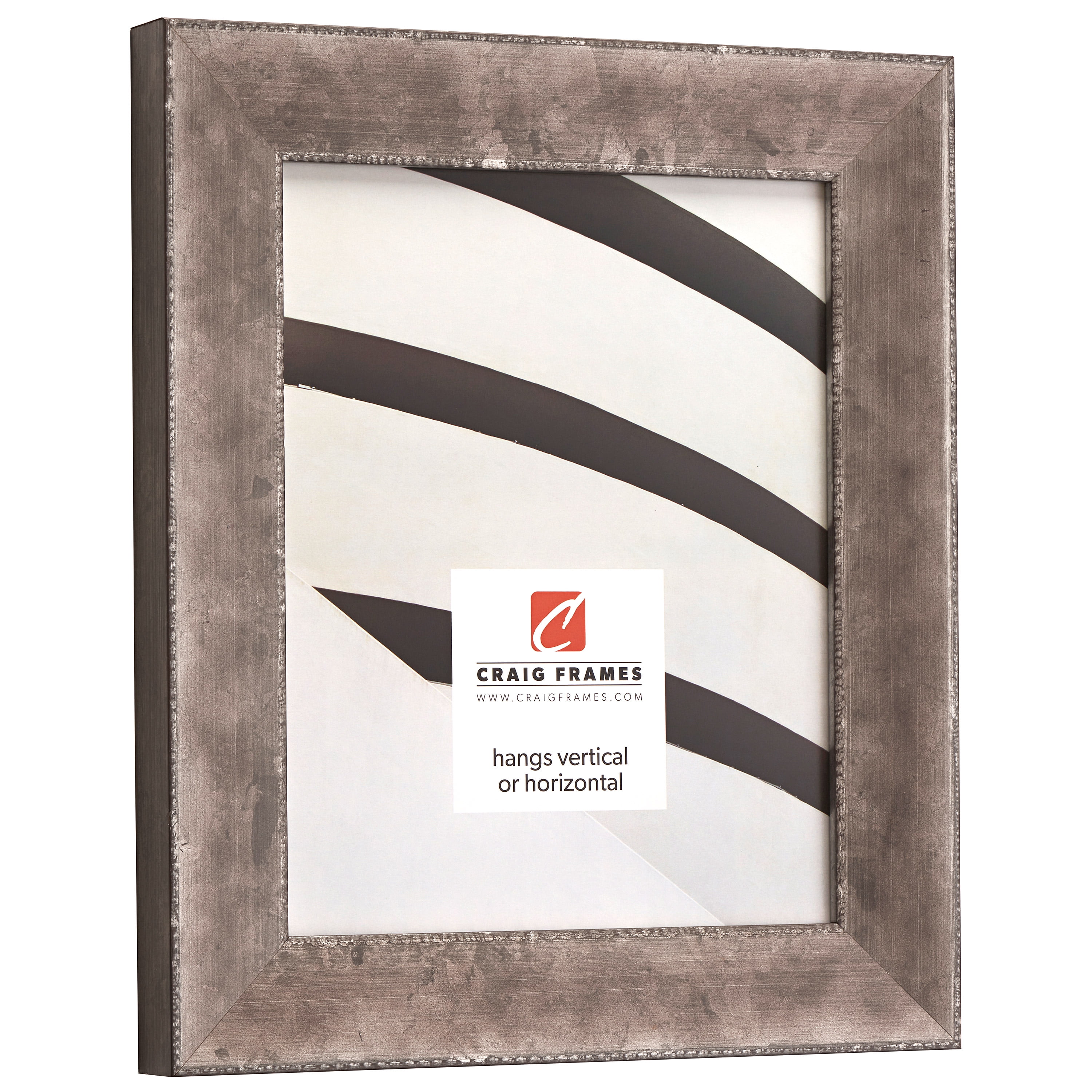 Craig Frames Patina 175, 18x24 inch Picture Frame, Silver and Black