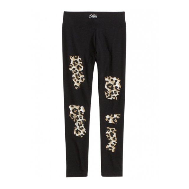 Pantalones deportivos deportivos Justice Girls Ripped Animal, negro, 5 Justice Pista