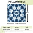thumbnail image 2 of Blue White Tie Dye Mandala Pattern Square Fitted Tablecloth with Elastic Edge,Square Table Cover,Washable Elastic Table Cover for Home Kitchen Party Decor 34"x34", 2 of 6
