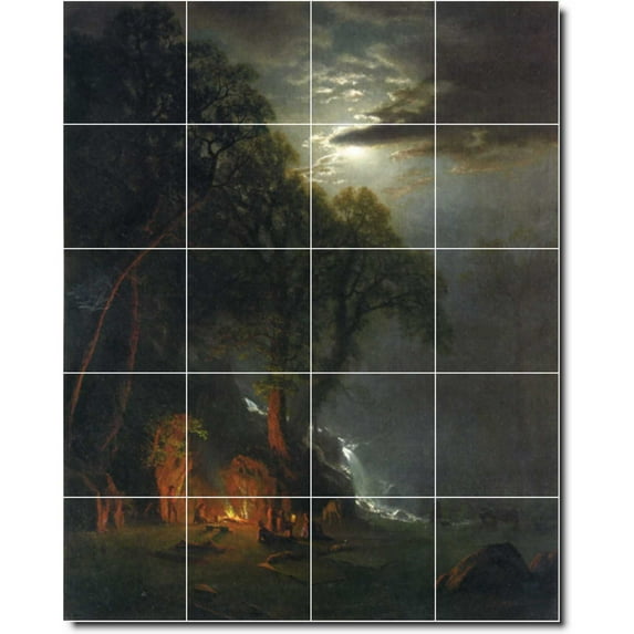 Ceramic Tile Mural-Albert Bierstadt Landscapes Painting 11. 32" w x 40" h using (20) 8 x 8 ceramic tiles