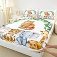 thumbnail image 3 of Feelyou Cute Kitten Cat Full Size Sheets for Kids, Cartoon Zoo Animal Bed Sheets, Kawaii Giraffe Zebra Sheet Sets, Luxury Bedroom Decor, 4 Pieces, 3 of 7