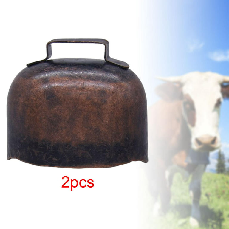 2x Cow Bells Grazing Bell Ornament Small Decorative Bells Antique Style  Cowbell Loud Bells for Dog Horse Cattle Pets Supplies