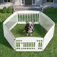 thumbnail image 3 of edx Dog Playpen, 6-Panel 24" Foldable Pet Pen with Door & Pet Safety Lock, Indoor/Outdoor Puppy Playpen, Customizable, White, 3 of 9