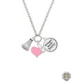 thumbnail image 2 of Delight Jewelry Two-tone 3-D Ghost with Black Crystals - Light Pink Heart Nurse Strong Zoe Necklace, 2 of 4