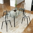 thumbnail image 2 of Kviwasha Clear Dining Chairs Set of 4,Modern Acrylic Plastic Dinner Chairs with Black Color Metal Leg,Suitable for Living Room and Bedroom., 2 of 6
