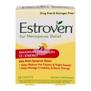 Estroven Menopause Relief + Stress, Maximum Strength, Hormone Free, 28