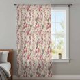 thumbnail image 3 of Pink Beige Flowers Sheer Curtains 63 Inches Long, Spring Floral Elegant Pastoral Rustic Light Filering Curtains, Breathable Simi Curtain Privacy Drapes for Living Room Bedroom Window Treatment, 3 of 9